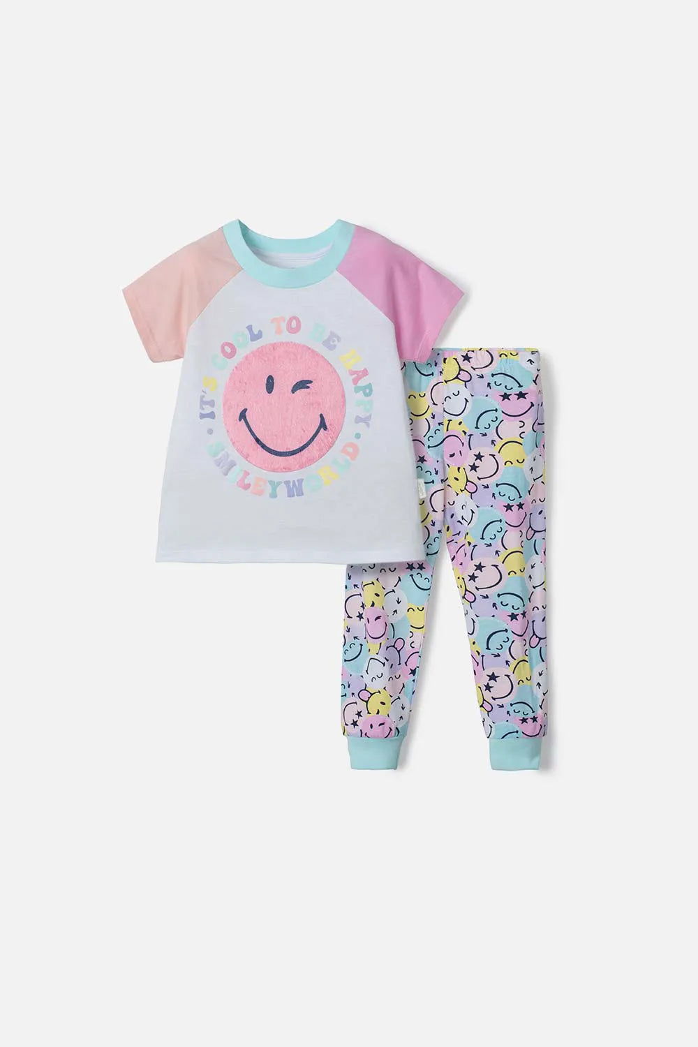 PIJAMA SMILEY MULTICOLOR MANGA CORTA